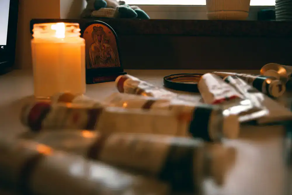 Close-up view of the calming studio interior