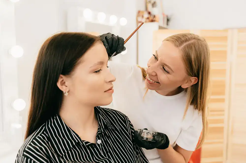 Professional brow sculpting treatment